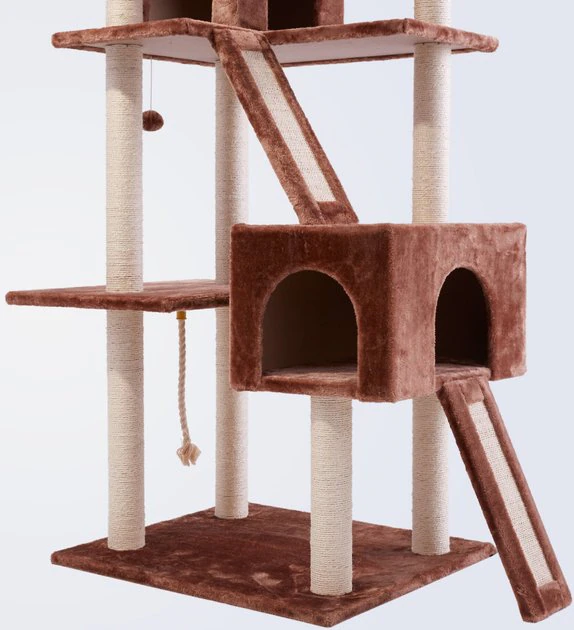 Frisco 72-in Large Base Faux Fur Cat Tree & Condo 7 Frisco 72-in Large Base Faux Fur Cat Tree & Condo - Image 5