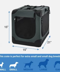 Frisco Indoor & Outdoor 3-Door Collapsible Soft-Sided Dog & Small Pet Crate -The Frisco Store 105032 PT2. SY630 V1569017840