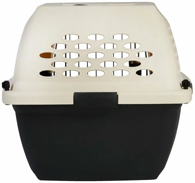 Frisco Plastic Dog & Cat Kennel, Almond & Black 6 Frisco Plastic Dog & Cat Kennel, Almond & Black - Image 4