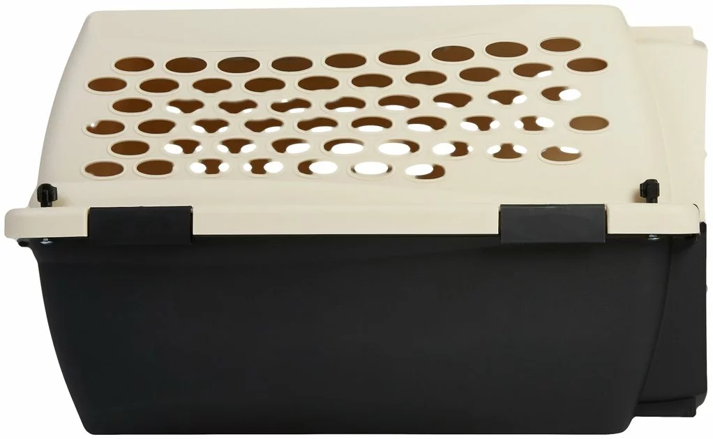 Frisco Plastic Dog & Cat Kennel, Almond & Black 7 Frisco Plastic Dog & Cat Kennel, Almond & Black - Image 5