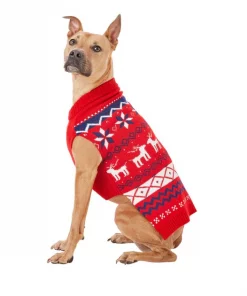 Frisco Dog & Cat Reindeer Fair Isle Sweater