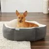 Frisco Sherpa Hexagon Bolster Cat & Dog Bed