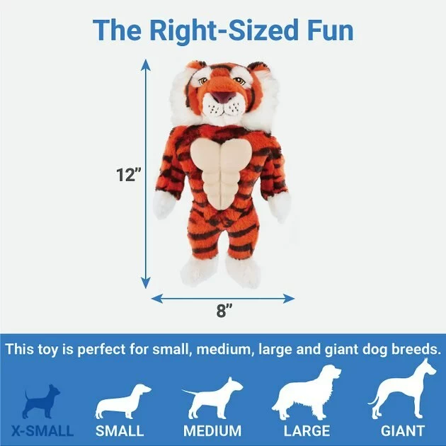 Frisco Muscle Plush Squeaking Tiger Dog Toy 5 Frisco Muscle Plush Squeaking Tiger Dog Toy - Image 3