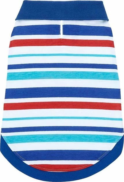 Frisco Striped Dog & Cat Polo Shirt, Red & Blue 6 Frisco Striped Dog & Cat Polo Shirt, Red & Blue - Image 4