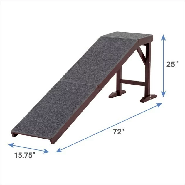 Frisco Deluxe Wooden Carpeted Cat & Dog Ramp 4 Frisco Deluxe Wooden Carpeted Cat & Dog Ramp - Image 2