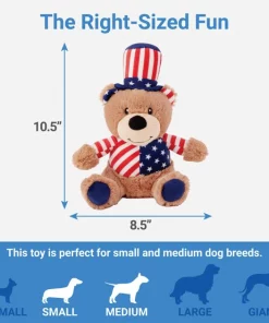 X-Frisco Plush Squeaking American Flag Bear Dog Toy, 2020 -The Frisco Store 157187 PT1. SY630 V1559836631