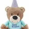 Frisco Plush Birthday Bear with Striped Hat Dog Toy