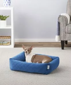Frisco Velvet Rectangular Bolster Cat & Dog Bed