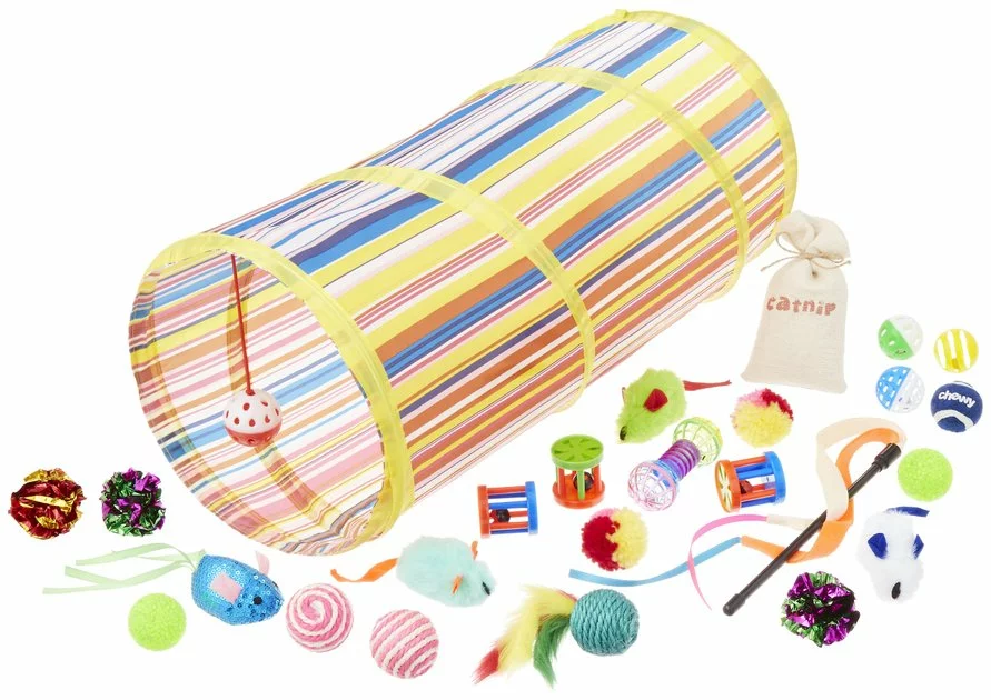 Frisco Plush, Teaser, Ball & Tunnel Variety Pack Cat Toy with Catnip, 25 count 3 Frisco Plush, Teaser, Ball & Tunnel Variety Pack Cat Toy with Catnip, 25 count