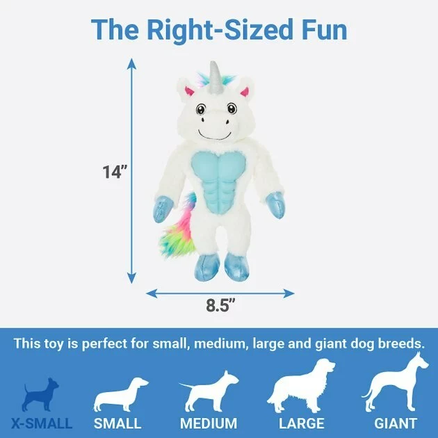 Frisco Muscle Plush Squeaking Unicorn Dog Toy 4 Frisco Muscle Plush Squeaking Unicorn Dog Toy - Image 2