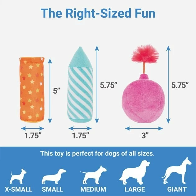 Frisco Plush Champagne & Flute Dog Toy, 2-pack 5 Frisco Plush Champagne & Flute Dog Toy, 2-pack - Image 3