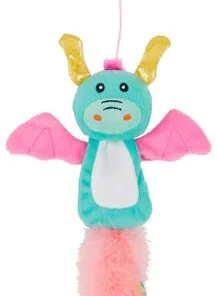 Frisco Mythical Mates Bouncy Dragon Teaser Crinkle Cat Toy with Catnip
