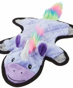 Frisco Mythical Mates Flat Plush Squeaking Unicorn Dog Toy