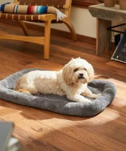 Frisco Quilted Plush Dog Crate Mat, Gray