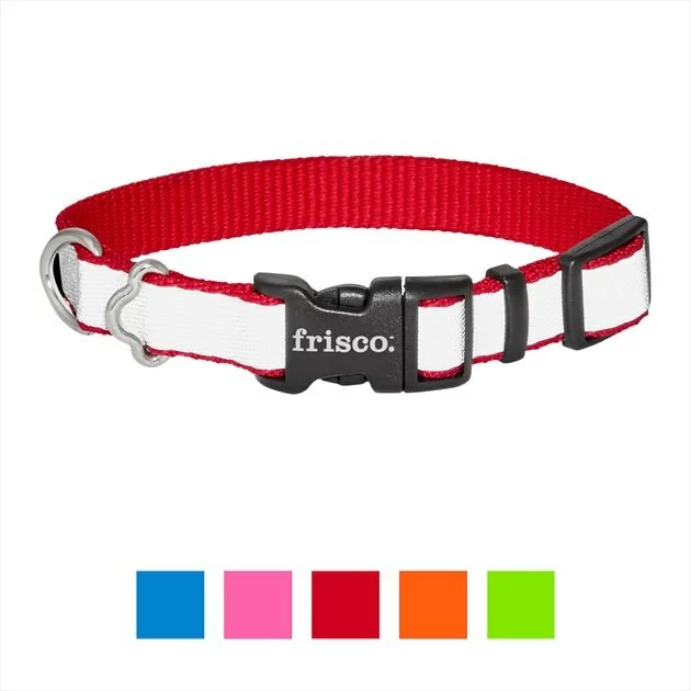 Frisco Solid Polyester Reflective Dog Collar 3 Frisco Solid Polyester Reflective Dog Collar