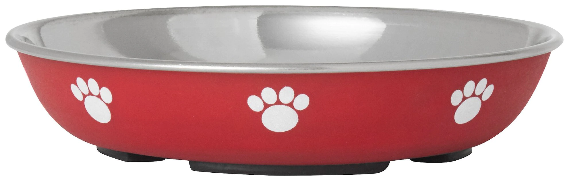 Frisco Heavy Duty Non-Skid Saucer Cat Bowl, Red Paw 3 Frisco Heavy Duty Non-Skid Saucer Cat Bowl, Red Paw