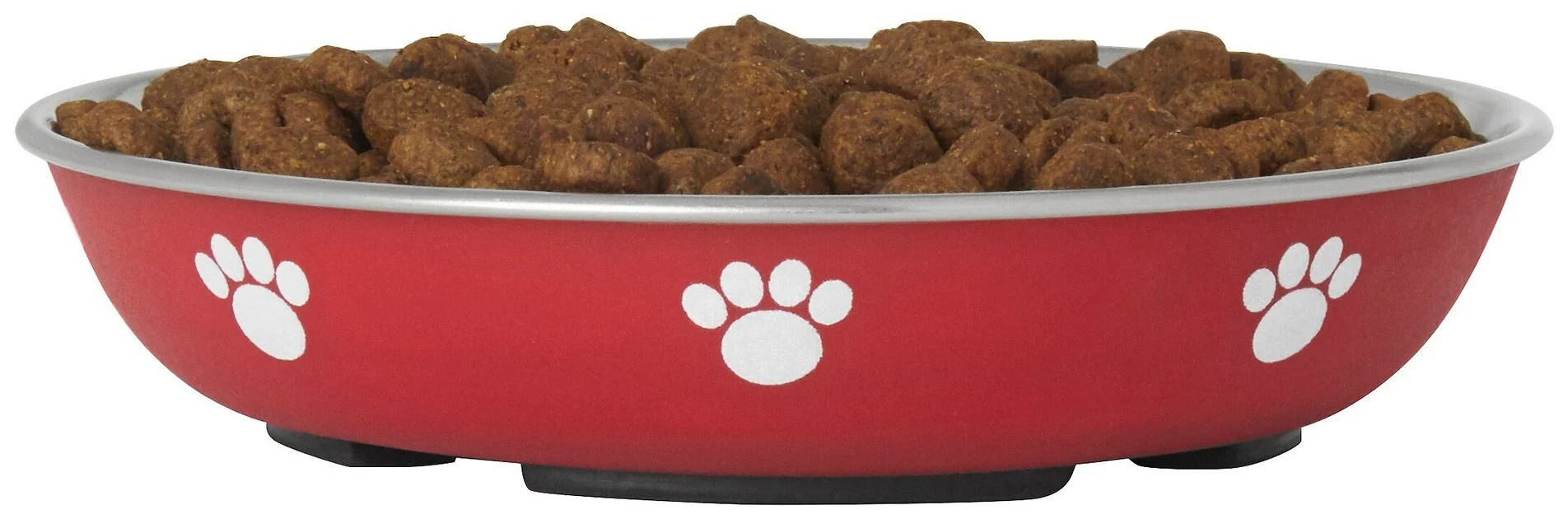 Frisco Heavy Duty Non-Skid Saucer Cat Bowl, Red Paw 5 Frisco Heavy Duty Non-Skid Saucer Cat Bowl, Red Paw - Image 3