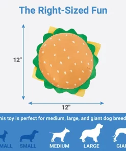 Frisco Burger Plush Squeaky Dog Toy -The Frisco Store 213824 PT2. SY630 V1597156556