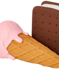 Frisco Ice Cream Sandwich & Ice Cream Cone Latex Dog Toy, 2-pack