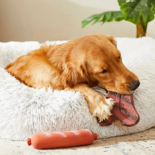 Frisco T-Bone Steak & Sausage Latex Dog Toy, 2-pack 5 Frisco T-Bone Steak & Sausage Latex Dog Toy, 2-pack - Image 3