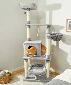 Frisco 66-in Cat Tree with Bed, Condo, Lounge Basket & Top Perch