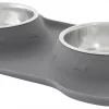 Frisco Double Stainless Steel Pet Bowl with Silicone Mat -The Frisco Store 215988 MAIN. SY630 V1591020070