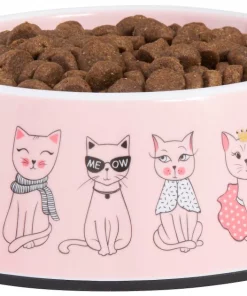 Frisco Pink Cute Cats Melamine Cat Bowl, 1.5 Cup -The Frisco Store 216043 PT2. SY630 V1591020680