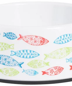 Frisco Colorful Fish Melamine Cat Bowl, 1.5 Cups