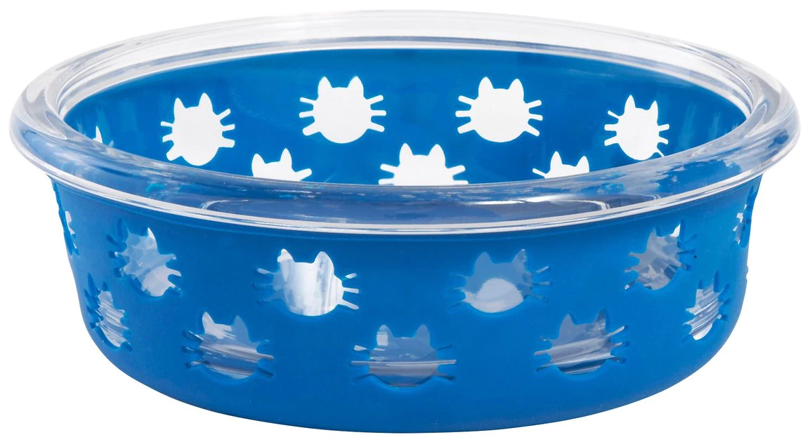 Frisco Cat Design Glass Bowl with Silicone Sleeve, 1.5 Cups 3 Frisco Cat Design Glass Bowl with Silicone Sleeve, 1.5 Cups