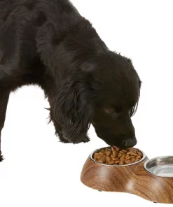 Frisco Double Stainless Steel Bowl, Wood Design, 0.75 Cup -The Frisco Store 216068 PT6. SY630 V1605653814