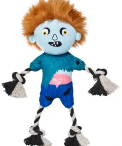 Frisco Zombie Boy Plush with Rope Squeaky Dog Toy