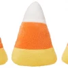 Frisco Halloween Candy Corn Plush Squeaky Dog Toy, 3 count