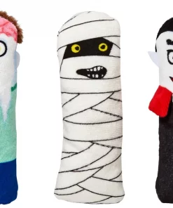 Frisco Halloween Undead Friends Plush Kicker Cat Toy with Catnip, 3 count