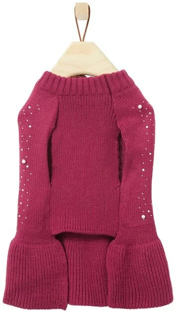Frisco Faux Crystal & Pearl Dog & Cat Sweater Dress 6 Frisco Faux Crystal & Pearl Dog & Cat Sweater Dress - Image 4
