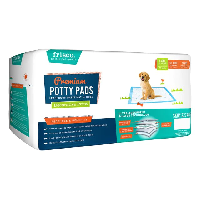 Frisco Printed Dog Training & Potty Pads, 22 x 23-in, Unscented 3 Frisco Printed Dog Training & Potty Pads, 22 x 23-in, Unscented