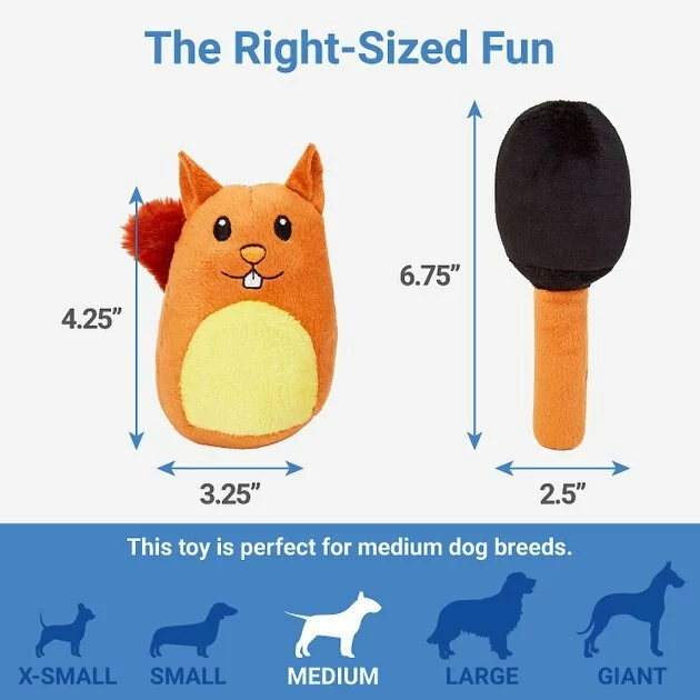 Frisco Retro Smack-a-Squirrel Hide & Seek Plush Puzzle Squeaky Dog Toy Refill 4 Frisco Retro Smack-a-Squirrel Hide & Seek Plush Puzzle Squeaky Dog Toy Refill - Image 2