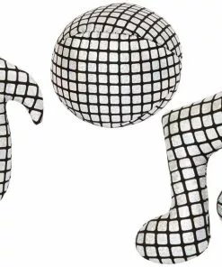 Frisco Retro Plush Squeaky Disco Dog Toy, 3 count