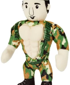 Frisco Retro Camo Hero Muscle Plush Squeaky Dog Toy