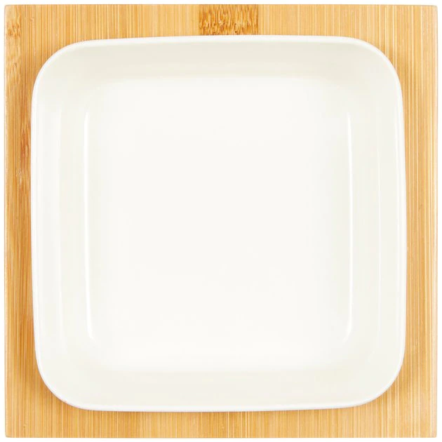 Frisco Square Melamine Dog & Cat Bowl with Bamboo Stand 5 Frisco Square Melamine Dog & Cat Bowl with Bamboo Stand - Image 3