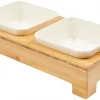 Frisco Square Melamine Dog & Cat Bowl Set with Bamboo Stand 1 Frisco Square Melamine Dog & Cat Bowl Set with Bamboo Stand -The Frisco Store 232076 MAIN. SY630 V1605053508