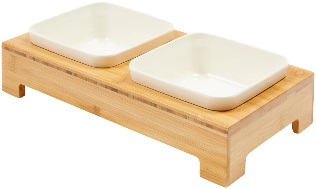 Frisco Square Melamine Dog & Cat Bowl Set with Bamboo Stand 3 Frisco Square Melamine Dog & Cat Bowl Set with Bamboo Stand