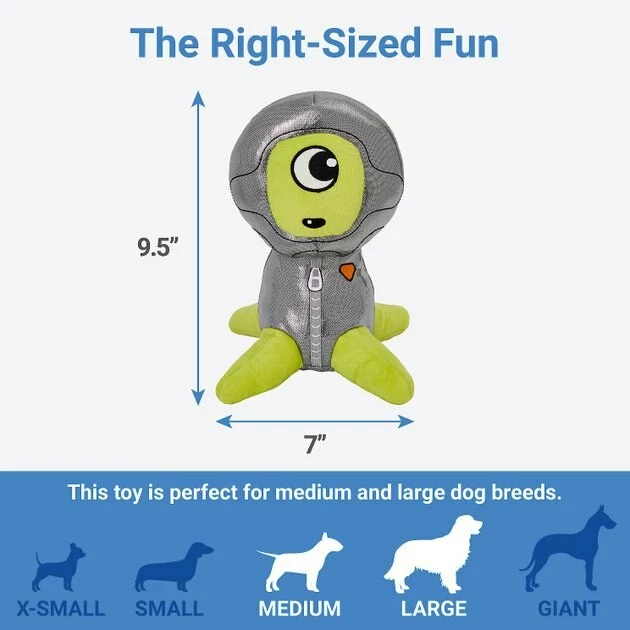 Frisco Alien Plush Squeaky Dog Toy 4 Frisco Alien Plush Squeaky Dog Toy - Image 2