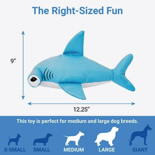 Frisco Ballistic Nylon Plush Squeaky Hammerhead Shark Dog Toy 4 Frisco Ballistic Nylon Plush Squeaky Hammerhead Shark Dog Toy - Image 2