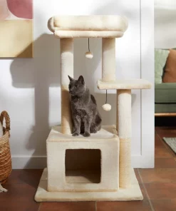 Frisco 40-in Faux Fur Cat Tree & Condo