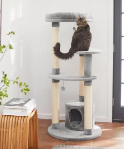 Frisco 59.5-in Heavy Duty Faux Fur Cat Tree & Condo