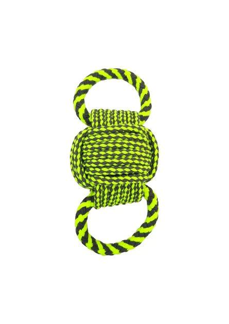 Frisco Dual Handle Neon Ball Squeaky Dog Toy, Yellow & Gray 3 Frisco Dual Handle Neon Ball Squeaky Dog Toy, Yellow & Gray