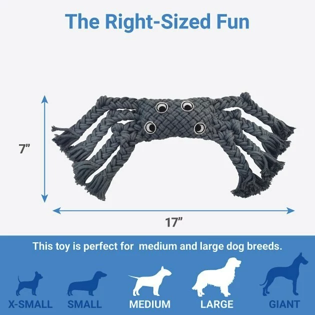 Frisco Spider Rope Squeaky Dog Toy 4 Frisco Spider Rope Squeaky Dog Toy - Image 2