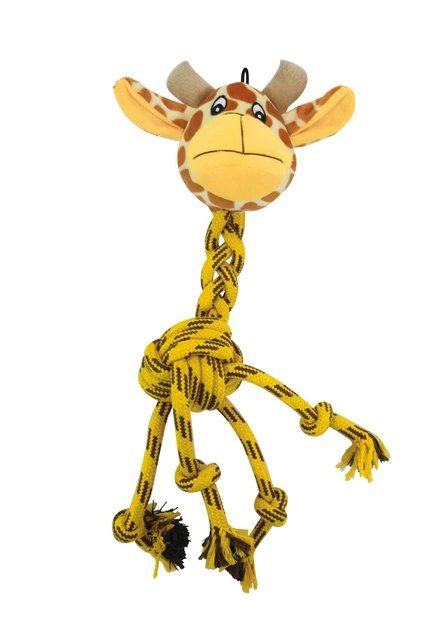 Frisco Giraffe Rope Squeaky Dog Toy 3 Frisco Giraffe Rope Squeaky Dog Toy