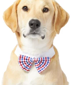 Frisco Plaid Dog & Cat Bow Tie, Red & Blue