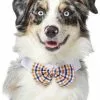 Frisco Plaid Dog & Cat Bow Tie, Orange & Blue -The Frisco Store 248723 MAIN. SY630 V1614363709